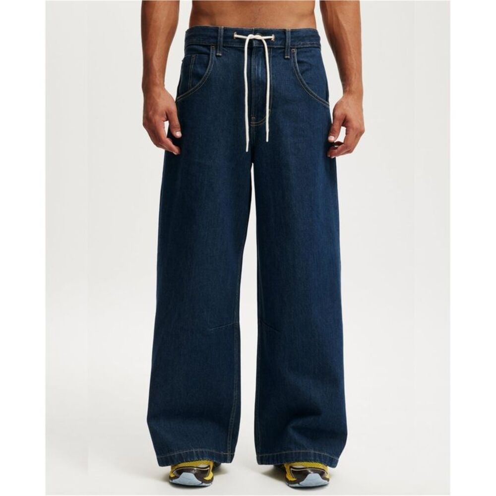 Cotton On Mens Y2K Super Wide Leg Relaxed Jeans, NWT